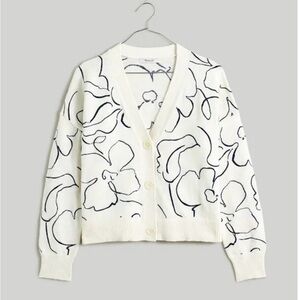 Madewell Embroidered V-Neck Cardigan